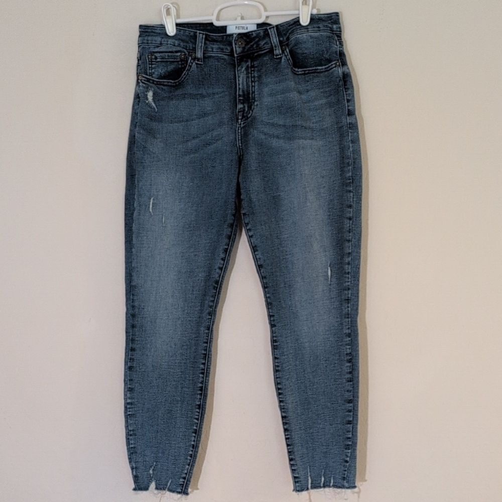 Pistola Distressed Skinny Ankle Denim Jeans Blue - Size 31
